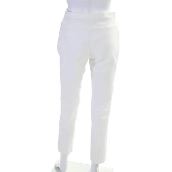 Akris Womens Tapered Leg Pleated Side Zip Dress Pants White Size 4 US - Picture 3 of 6